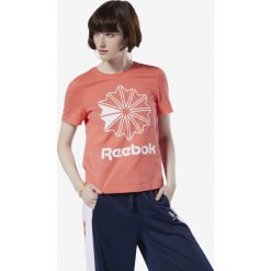 Reebok Classic Koszulka Pomarańczowy. Pomarańczowe koszulki damskie Reebok Classic, l, z nadrukiem, z bawełny, bez kołnierzyka, z krótkim rękawem. Za 128,95 zł.
