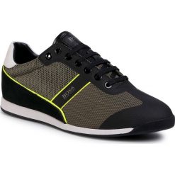 Sneakersy BOSS - Glaze 50414721 10220062 01 Dark Green 307. Czarne sneakersy męskie Boss, bez wzorów, z zamszu, bez zapięcia. W wyprzedaży za 519,00 zł.