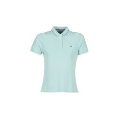 Koszulki polo z krótkim rękawem Tommy Jeans TJW TOMMY CLASSICS P. Niebieskie koszulki damskie Tommy Jeans, s, bez wzorów, z jeansu, polo, z krótkim rękawem. Za 191,20 zł.