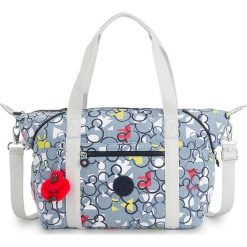 Torebka "Hye" w kolorze błękitnym - 44 x 27 x 20 cm. Niebieskie torebki klasyczne damskie Kipling, w paski, z bawełny, na ramię, bez dodatków. W wyprzedaży za 269,95 zł.