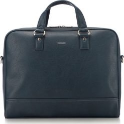 Torba na laptopa. Niebieskie torby męskie skórzane Wittchen, w paski, ze skóry ekologicznej, małe. W wyprzedaży za 199,90 zł.