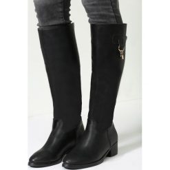 Buty zimowe damskie: Czarne Kozaki Katriana