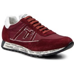 Sneakersy TOGOSHI - TG-11-02-000062 634. Czerwone półbuty damskie Togoshi, na co dzień, bez wzorów, ze skóry, bez obcasa, na płaskiej podeszwie, bez zapięcia. W wyprzedaży za 269,00 zł.