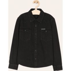 Calvin Klein Jeans - Koszula dziecięca 140-176 cm. Czarne koszule chłopięce z bawełny, casualowe, długie. W wyprzedaży za 249,90 zł.