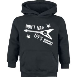 Don't Nap - Let's Rock Bluza z kapturem dziecięca czarny. Czarne bluzy damskie z kapturem marki Don't Nap - Let's Rock, s, z nadrukiem. Za 42,90 zł.