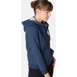 Bluza z kapturem na zamek Gym & Pilates 520 damska. Niebieskie bluzy damskie NYAMBA, xl, bez wzorów, z bawełny, bez rękawów, z kapturem. Za 59,99 zł.