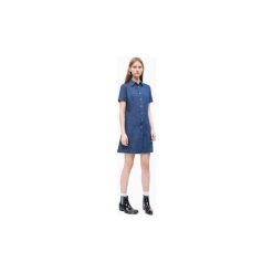 Sukienki krótkie Calvin Klein Jeans J20J210405 INDIGO TENCEL SS. Niebieskie sukienki damskie Calvin Klein Jeans, s, bez wzorów, z jeansu, bez kołnierzyka, z krótkim rękawem, krótkie, mini. Za 299,37 zł.