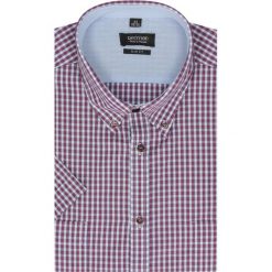 Koszula lugo 1840 krótki rękaw slim fit bordo. Koszule męskie Recman, m, w kratkę, z jeansu, eleganckie, button down, z krótkim rękawem. Za 119,00 zł.