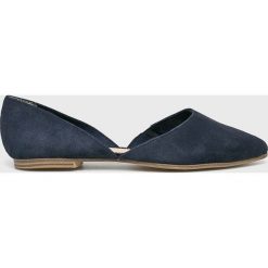 S. Oliver - Baleriny. Niebieskie baleriny damskie S.Oliver, bez wzorów, ze skóry, bez obcasa. W wyprzedaży za 189,90 zł.
