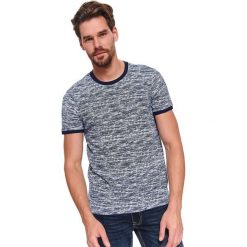 T-shirt dopasowany. Niebieskie t-shirty męskie Top Secret, na wiosnę, xl, bez wzorów, z bawełny, klasyczne, z klasycznym kołnierzykiem, krótkie. W wyprzedaży za 34,99 zł.