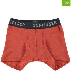 Bokserki (2 pary) w kolorze czerwonym. Czerwone bielizna chłopięca marki Schiesser Kids, z nadrukiem. W wyprzedaży za 42,95 zł.