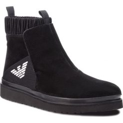 Kozaki EMPORIO ARMANI - X4M303 XL471 K001 Black/Black. Czarne buty zimowe męskie Emporio Armani, z materiału. Za 1139,00 zł.