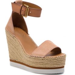 Espadryle SEE BY CHLOÉ - SB26152 Crosta 320 Cipria/Nat.Calf 517 Sierra. Pomarańczowe espadryle damskie marki See by Chloé, bez wzorów, ze skóry, bez obcasa, na obcasie. Za 1029,00 zł.