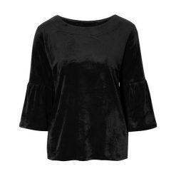 Freequent Velourtopp Belinda czarny female czarny M (40). Czarne bluzki damskie Freequent, s, bez wzorów, z weluru, z klasycznym kołnierzykiem. Za 89,00 zł.