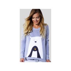 MATRYOSHKA Bear With Penguin - Bluza dresowa. Szare bluzy rozpinane damskie Meet the llama, l, melanż, z bawełny. Za 109,00 zł.