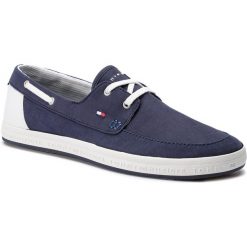 Mokasyny TOMMY HILFIGER - Seasonal Core Boat Shoe Sneaker FM0FM02205 Midnight 403. Niebieskie mokasyny męskie TOMMY HILFIGER, na co dzień, bez wzorów, z tworzywa sztucznego, eleganckie, bez zapięcia. Za 299,00 zł.
