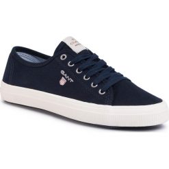 Tenisówki GANT - Preptown 20538450 Marine G69. Niebieskie półbuty damskie GANT, bez wzorów, z gumy, bez zapięcia. Za 249,00 zł.