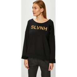Silvian Heach - Bluza. Czarne bluzy damskie z nadrukiem marki Silvian Heach, s, z elastanu, bez kaptura. W wyprzedaży za 149,90 zł.