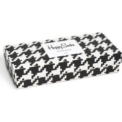Skarpetki męskie: Happy Socks – Skarpety Gift Box Black White (4-pack)