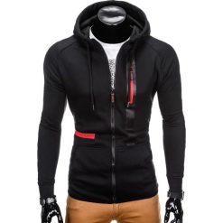 Bluzy męskie: BLUZA MĘSKA ROZPINANA Z KAPTUREM B746 – CZARNA