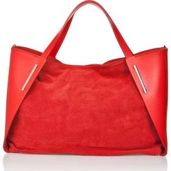 Torebki klasyczne damskie: Skórzana torebka w kolorze czerwonym – 37 x 28 x 12 cm