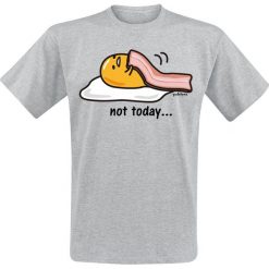 Gudetama Not Today T-Shirt odcienie szarego. Szare t-shirty męskie z nadrukiem Gudetama, l, z okrągłym kołnierzem. Za 74,90 zł.