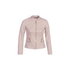 Kurtki skórzane Guess FANNIE. Brązowe kurtki damskie Guess, xs, bez wzorów, bez kaptura. Za 609,00 zł.