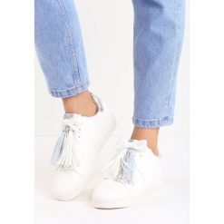 Biało-Srebrne Buty Sportowe Plaything. Szare buty sportowe damskie Born2be, bez wzorów, z satyny, sportowe. Za 59,99 zł.