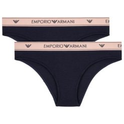 Komplet 2 par fig klasycznych Emporio Armani Underwear 163334 9A317 27435. Niebieskie figi damskie Emporio Armani Underwear, s, bez wzorów, z elastanu. W wyprzedaży za 119,00 zł.