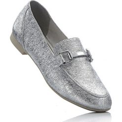 Buty wsuwane Marco Tozzi bonprix srebrny metaliczny. Szare baleriny damskie marki bonprix, bez wzorów, bez obcasa. Za 69,99 zł.