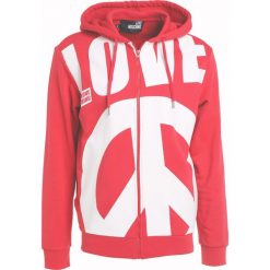 Love Moschino ZIPPED HOODIE Bluza rozpinana red/white. Czerwone bluzy męskie rozpinane marki Love Moschino, xl, z bawełny. W wyprzedaży za 549,45 zł.