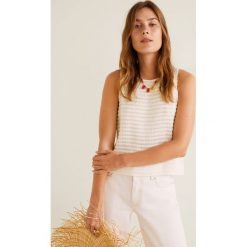 Mango - Top Ottie. Białe bluzki damskie Mango, s, bez wzorów, z bawełny, z okrągłym kołnierzem. Za 119,90 zł.