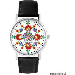 Zegarek - Folkowa mandala - skóra, czarny. Czarne zegarki damskie Pakamera. Za 139,00 zł.