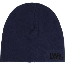 Czapka KARL LAGERFELD - 805601 592324 Midnight Blue 690. Niebieskie czapki męskie KARL LAGERFELD, bez wzorów, z wełny. W wyprzedaży za 239,00 zł.