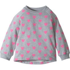 Bluzy dziewczęce rozpinane: Bluza z nadrukiem bonprix jasnoszary melanż- różowy flaming