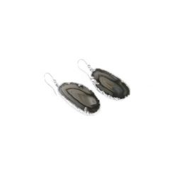 Earrings Agat Druza Plastry Czarne srebro. Czarne kolczyki damskie Brazi druse jewelry, z agatem, srebrne. Za 136,00 zł.