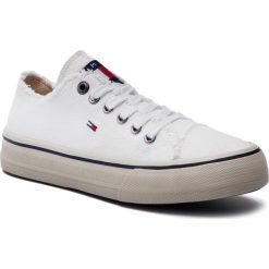Tenisówki TOMMY JEANS - Lowcut Tommy Jeans Sneaker EM0EM00298 White 100. Białe półbuty męskie Tommy Jeans, bez wzorów, z jeansu, bez zapięcia. Za 299,00 zł.