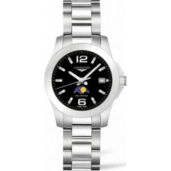LONGINES Conquest L3.381.4.58.6. Czarne zegarki damskie marki LONGINES, ze stali. Za 3100,00 zł.