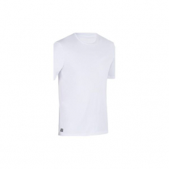 Koszulka UV krótki rękaw WATER T SHIRT męska. Białe t-shirty męskie marki B'TWIN, m, z elastanu, bez rękawów, rowerowe. Za 19,99 zł.