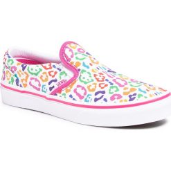 Tenisówki VANS - Classic Slip-On VN0A4UH8WKV1 (Rainbowlprd)Fchsprpltrwt. Białe trampki dziewczęce Vans, bez wzorów, z gumy, bez zapięcia. W wyprzedaży za 149,00 zł.