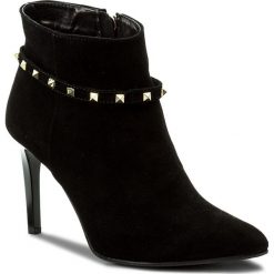 Buty zimowe damskie: Botki NEŚCIOR – 092-R Czarny Zamsz