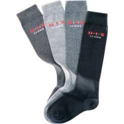 Podkolanówki H.I.S (4 pary) bonprix czarny + antracytowy melanż + szary melanż + szary. Czarne skarpetki męskie marki bonprix, melanż. Za 59,96 zł.