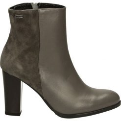 Botki - 4013115 PZ GR. Szare botki damskie na zamek Venezia, ze skóry. Za 249,00 zł.