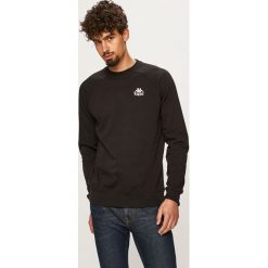 Kappa - Bluza. Czarne bluzy męskie Kappa, m, z aplikacjami, z bawełny, z okrągłym kołnierzem, bez rękawów, bez kaptura. W wyprzedaży za 99,90 zł.