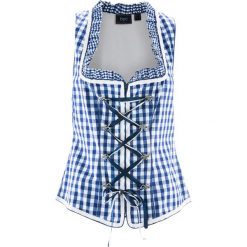 Gorset ludowy z zamkiem bonprix kobaltowy w kratę. Niebieskie gorsety damskie bonprix, bez wzorów. Za 129,99 zł.