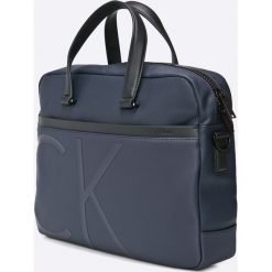 Calvin Klein Jeans - Torebka. Szare torby na laptopa marki Calvin Klein Jeans, w paski, z bawełny, małe. W wyprzedaży za 559,90 zł.