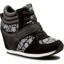 Sneakersy CALVIN KLEIN JEANS - Viridiana RE9642 Silver/Bla. Czarne półbuty damskie marki Calvin Klein Jeans, bez wzorów, z jeansu, bez obcasa, na obcasie, bez zapięcia. W wyprzedaży za 359,00 zł.