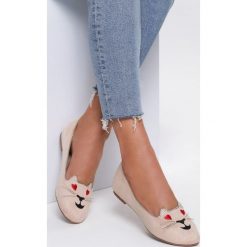 Beżowe Balerinki Dear Vogue. Brązowe baleriny damskie Renee, bez wzorów, bez obcasa. Za 39,99 zł.