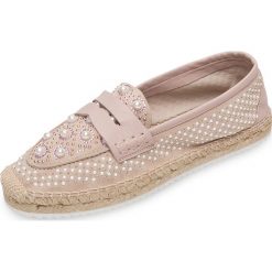 Espadryle i Oxfordki Ballin. Różowe espadryle damskie Ballin, w paski, ze skóry, bez obcasa. Za 1550,00 zł.