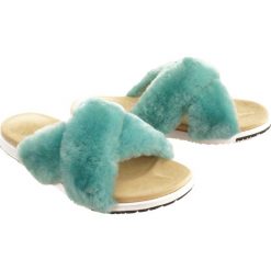EMU AUSTRALIA W11880 MAREEBA sea green, klapki damskie. Niebieskie klapki damskie EMU Australia, bez wzorów, ze skóry, bez obcasa. W wyprzedaży za 209,90 zł.